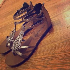 Sandals metallic brown